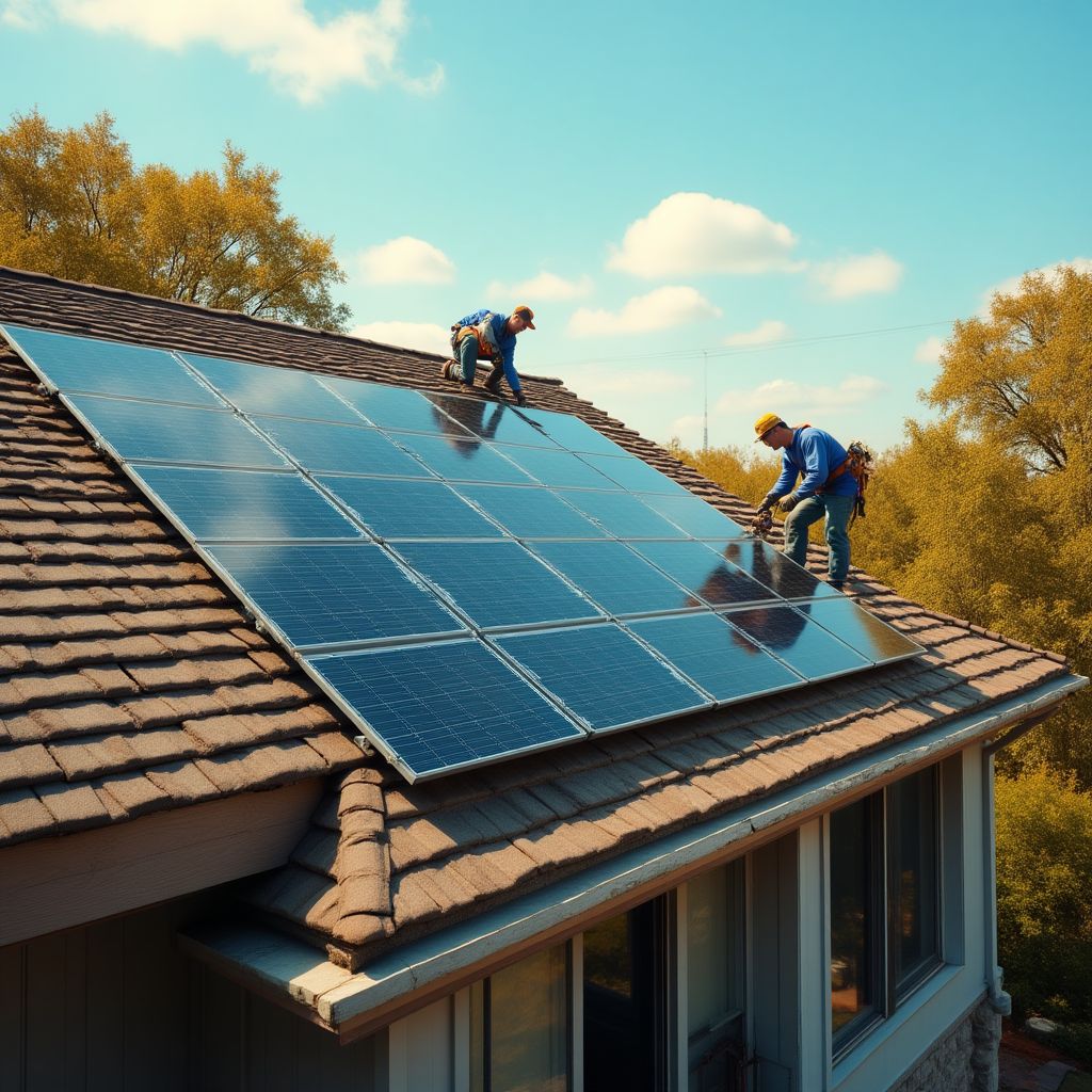 Installation résidentielle de panneaux solaires